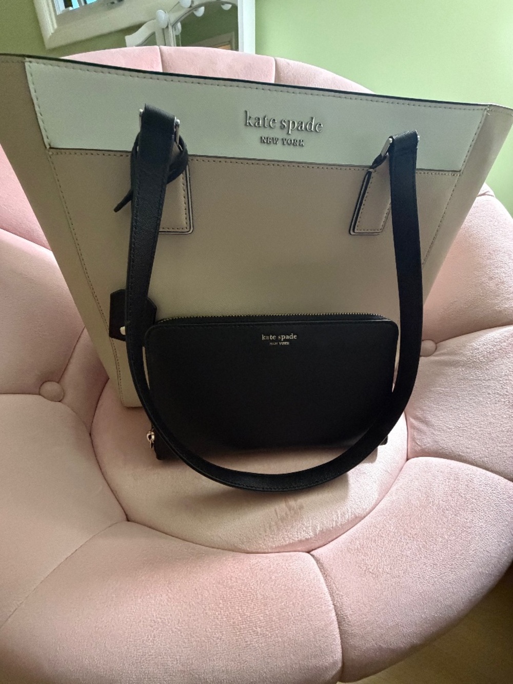 Kate Spade New York Leather Tote Bag & Zip Around Travel Wallet Set